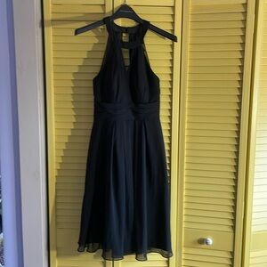 Worn once! 
Black chiffon bridesmaids or cocktail dress! Azazie A6